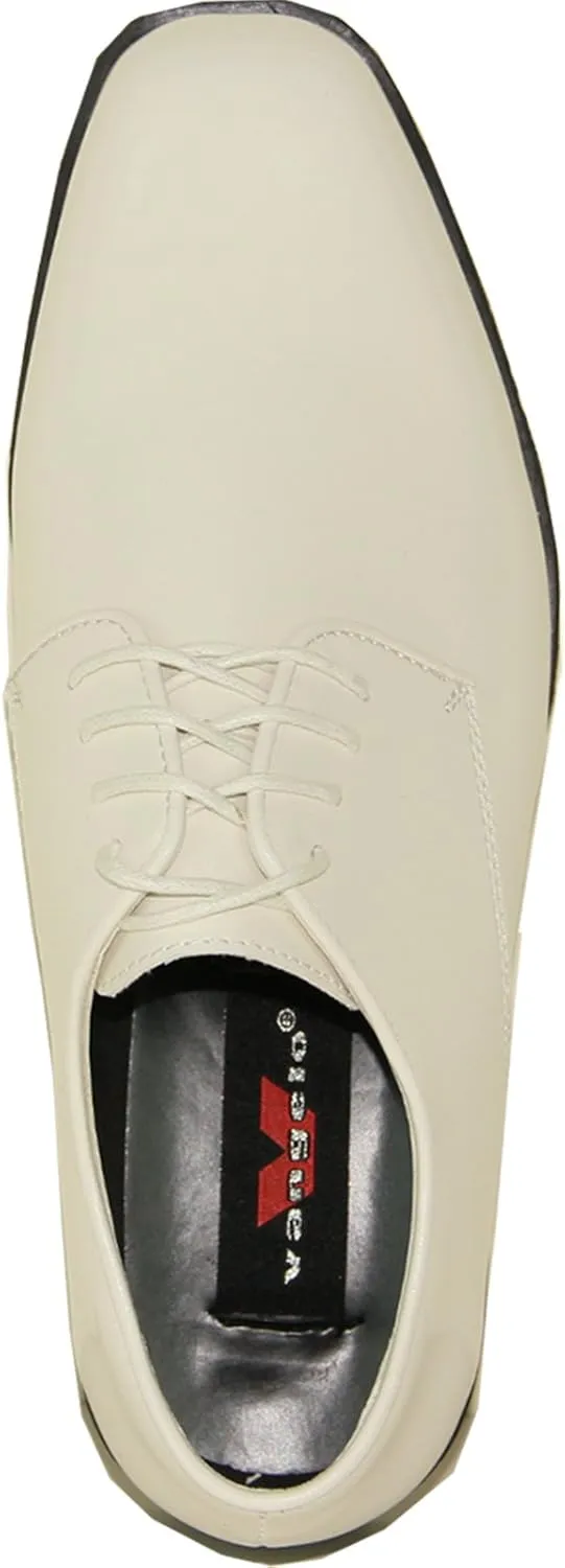 VANGELO Men's Tuxedo Shoes TUX-1 Wrinkle Free Dress Shoes Formal Oxford Ivory Patent