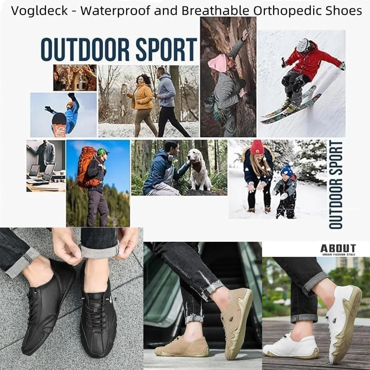Vogany Shoes Orthopedic Sneakers Women, Vogldeck- Waterproof and Breathable Orthopedic Shoes, Outdoor Hiking Shoes