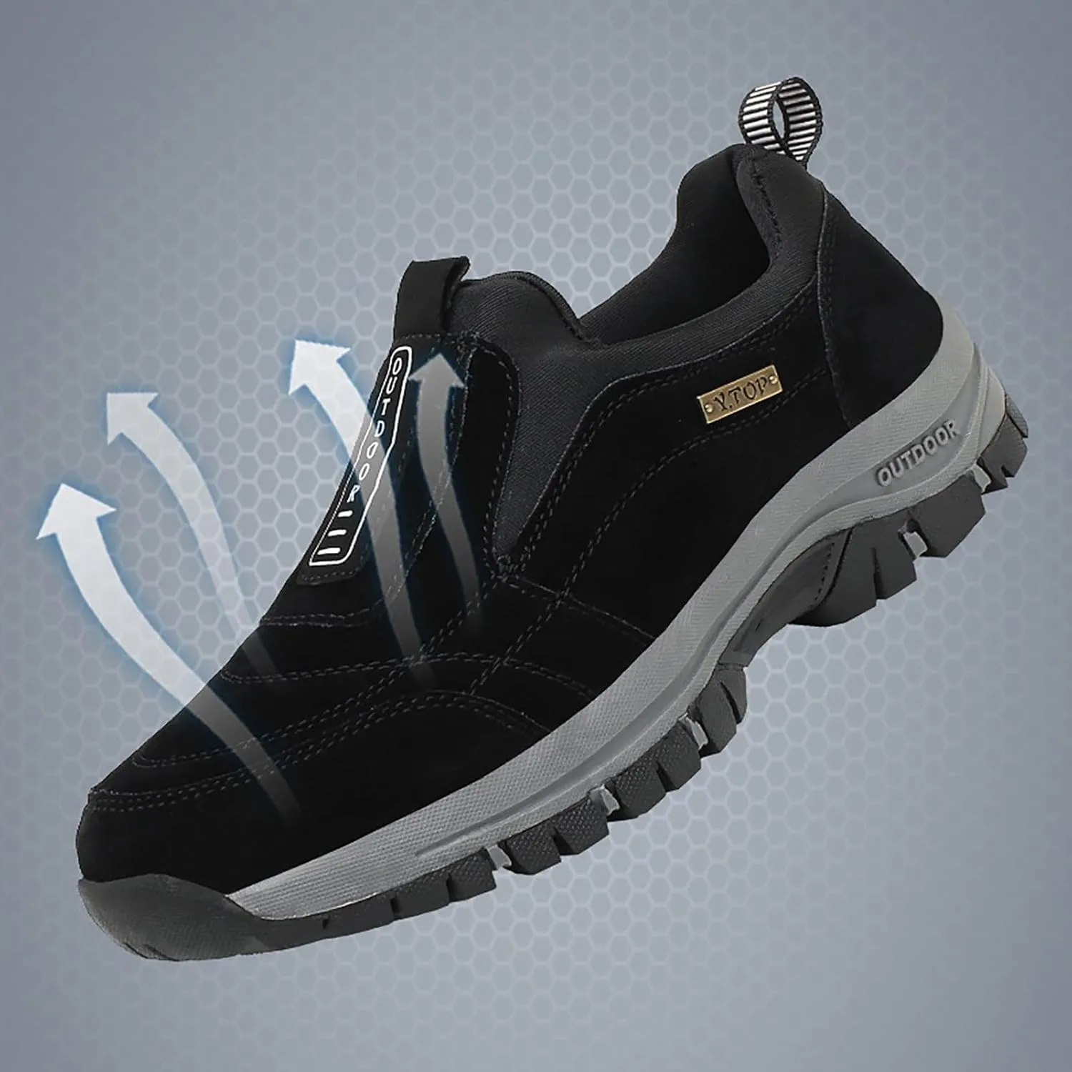 Walking Sneakers Men's Hiking Shoes Non-Slip Trekking Trail Shoes Lightweight Breathable Outdoor Shoes Extra Wide