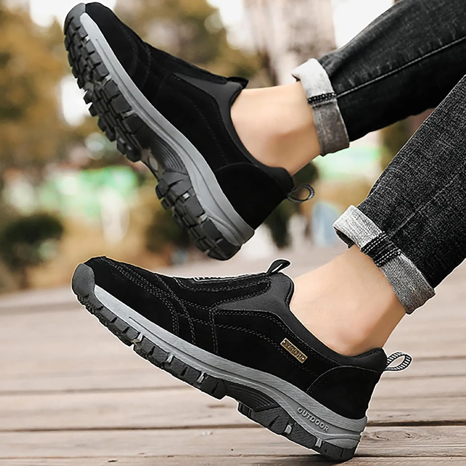 Walking Sneakers Men's Hiking Shoes Non-Slip Trekking Trail Shoes Lightweight Breathable Outdoor Shoes Extra Wide