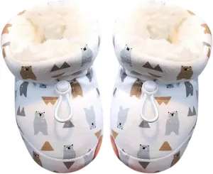 Warm Furry Baby Boots Toddler Boy Girl Cozy Fleece Booties Winter Snow Anti Slip Soft Sole Sock Unisex Outdoor Shoes