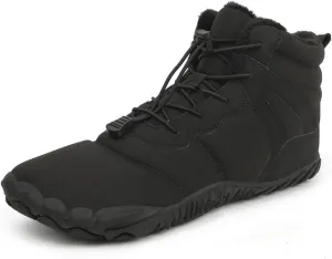 Winter Barefoot Hiking Boots for Men Women,Winter Wide Toe Barefoot Hiking Shoes Boots,Minimalist Snow Boots Barefoot,Five Finger Waterproof Fur Lining Sneakers