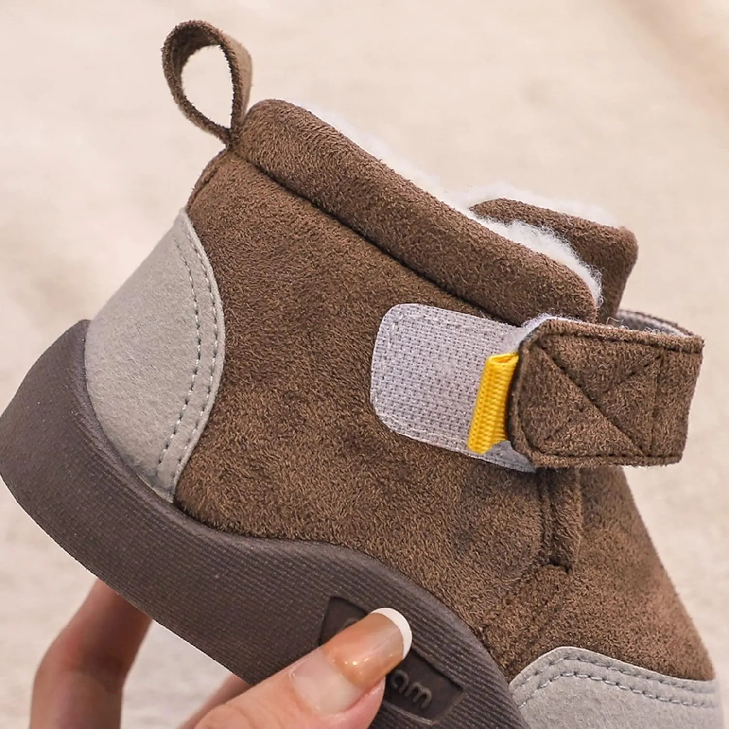 Winter Booties 12 Months Baby Shoes Toddler Boots Soft Bottom Toddler Shoes Plus Velvet Thick Non (Coffee, 12-18 Months)