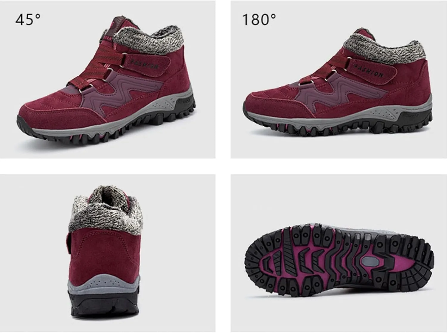 Winter Hiking Boots Men,Fashion Comfortable Fur Lined Snow Boots Men,Lightweight Breathable Cold-Weather Warm Winter Boots for Men,Slip Resistant