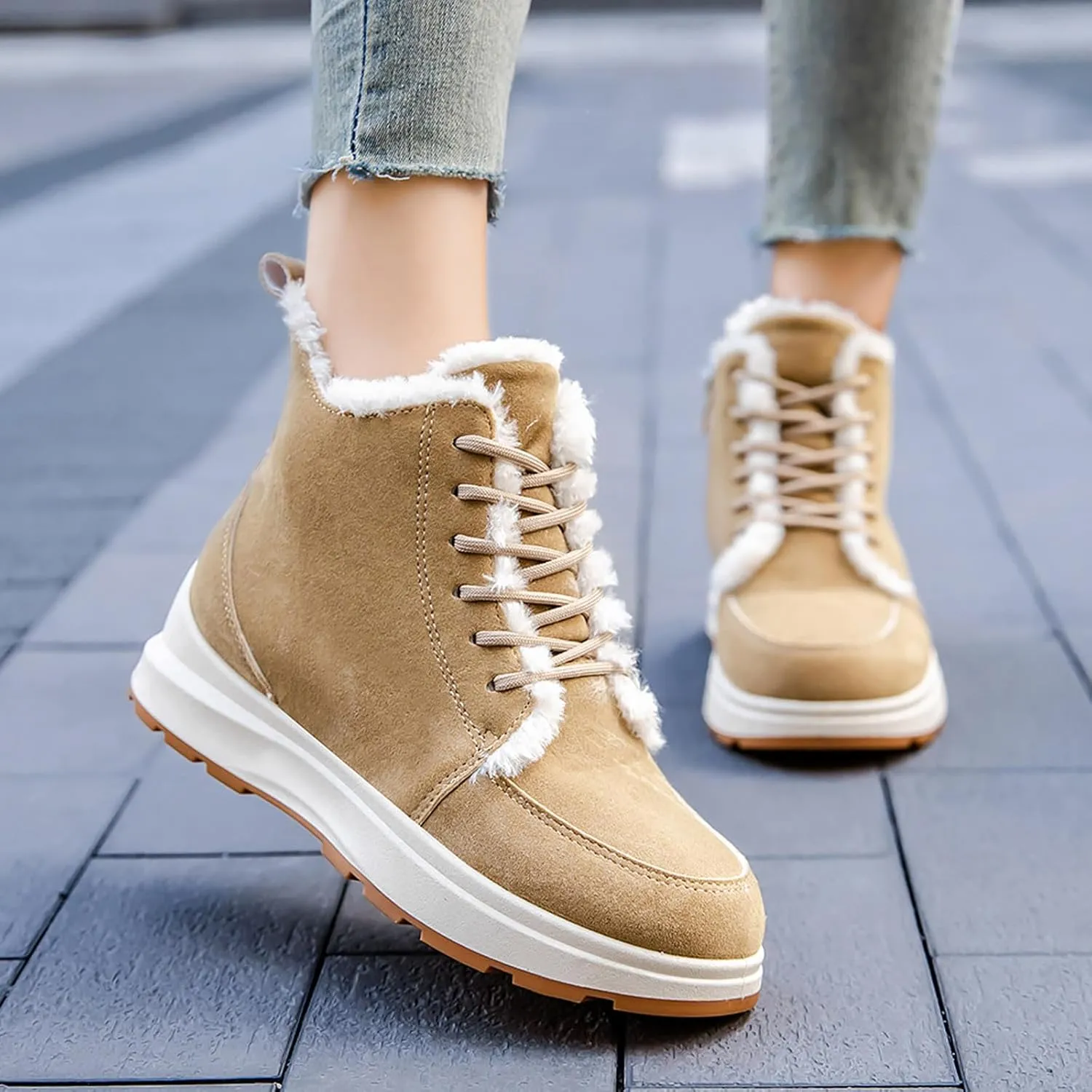 Women Snow Boots Waterproof Hiking Boots Outdoor Ankle Booties Athletic Trekking Snow Boots Womens Winter Shoes