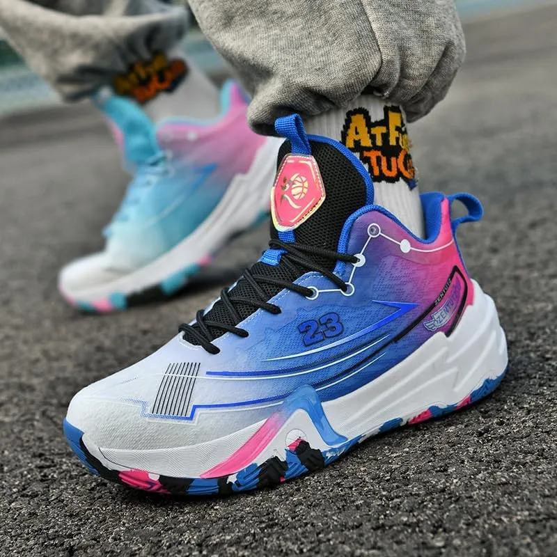 Womens Mens Basketball Shoes Fashion Neutral Sneakers Anti Slip Breathable Comfortable High Top Sports Running Walking Tennis Shoes