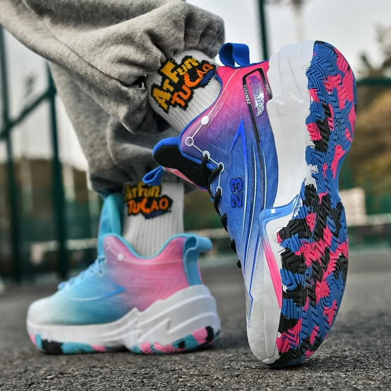 Womens Mens Basketball Shoes Fashion Neutral Sneakers Anti Slip Breathable Comfortable High Top Sports Running Walking Tennis Shoes