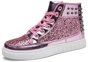 Women's Mid-Top Sneakers - Casual & Stylish, Soft Sole Skate Shoes for All Seasons, Comfortable Fit with Lace-Up Closure