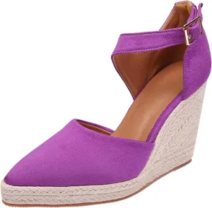 Womens Summer Fashion Close Toe Breathable Flatform Wedge Heel Sandals Espadrille Non Slip Shoes with Arch Support for