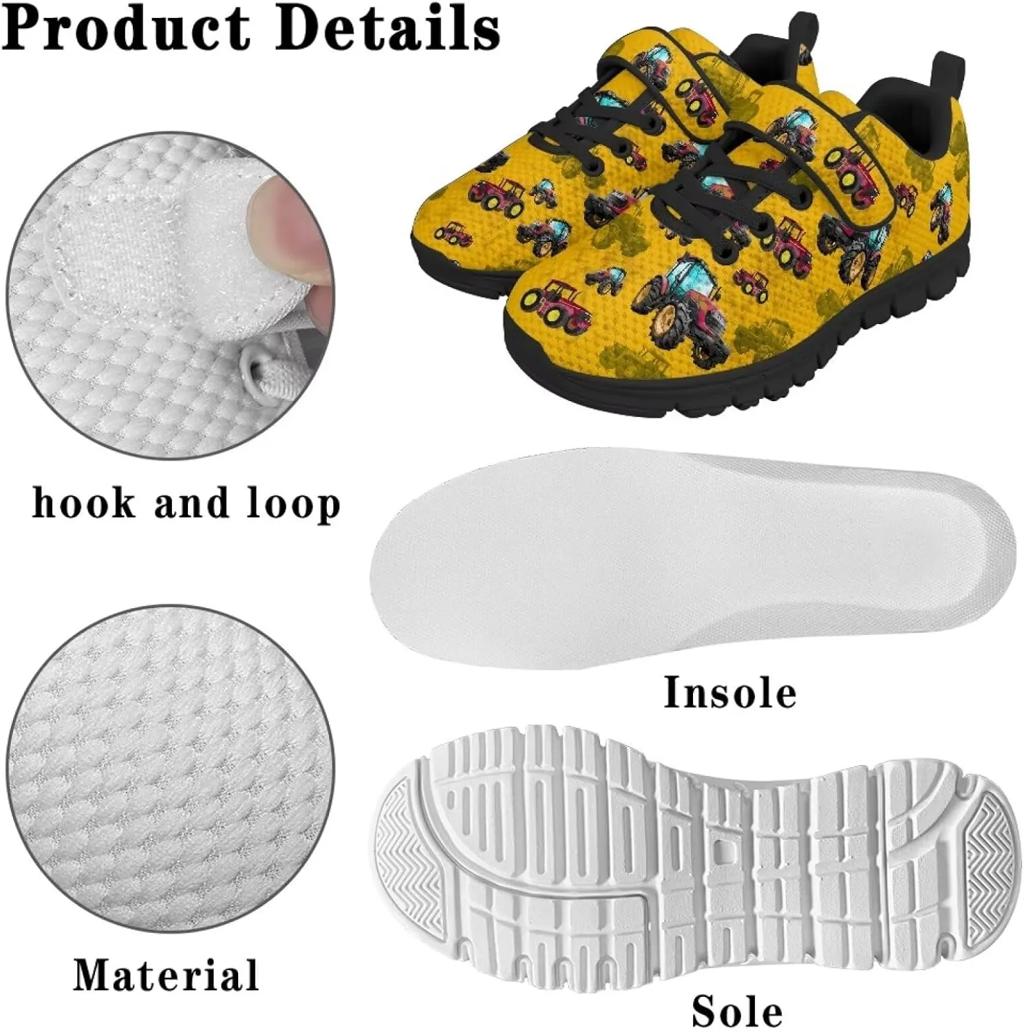 YEXIATODO Slip On Shoes Girls Boys Wide Shoes Kids Shoes No Tie Shoelaces Running Sneakers Slip on Tennis Shoes 11-2.5