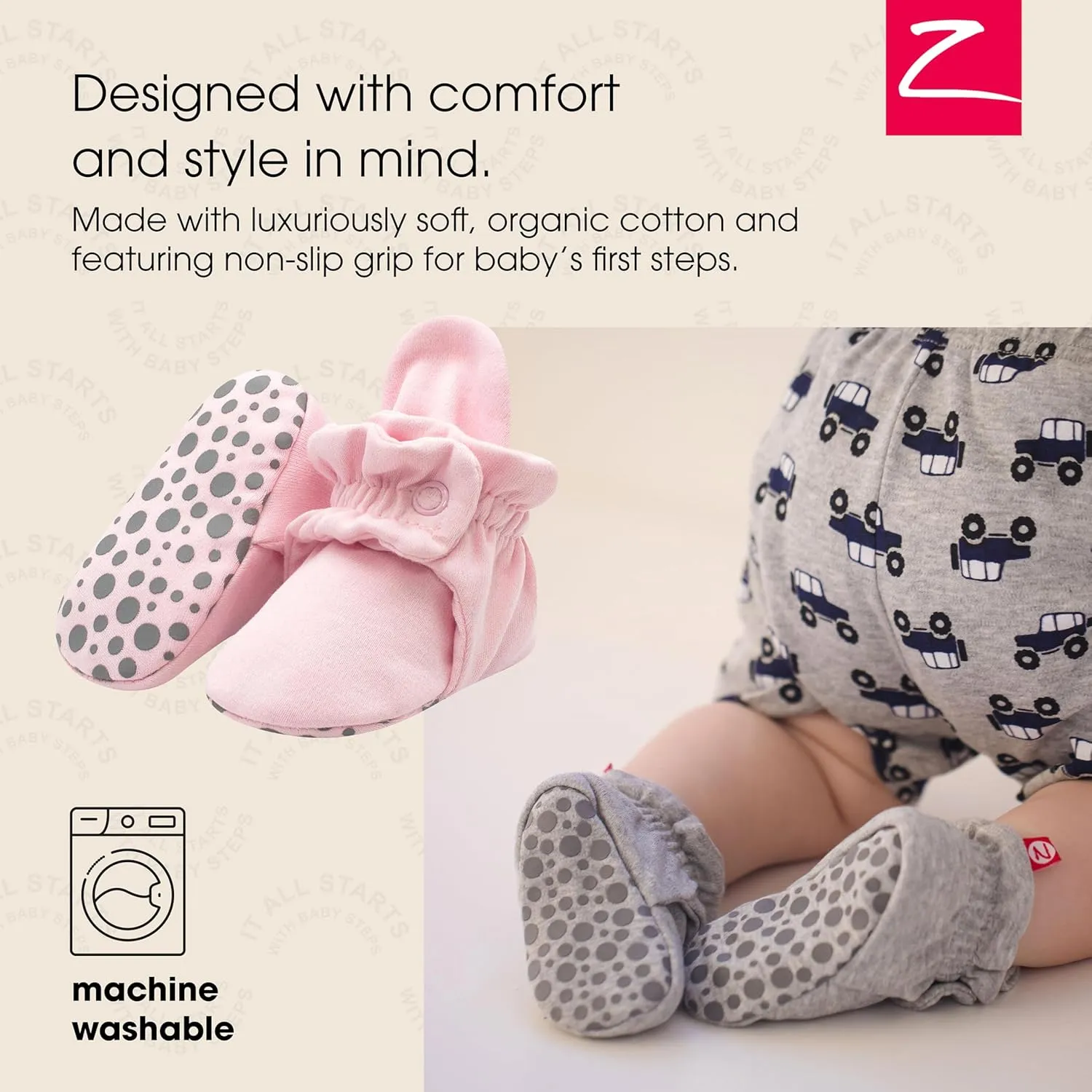 Zutano Organic Baby Booties Newborn Infant, Lost Baby Socks Solution, Unisex, Girl, Boy, 0-3, 3-6, 6-12, 12-18, 18-24 Months
