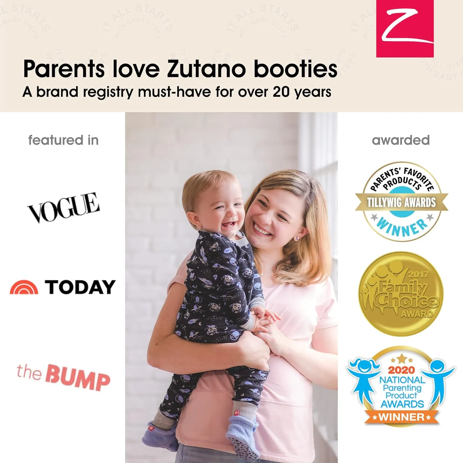 Zutano Organic Baby Booties Newborn Infant, Lost Baby Socks Solution, Unisex, Girl, Boy, 0-3, 3-6, 6-12, 12-18, 18-24 Months