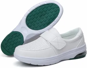 ZWRXW Women's Healthcare Nursing Shoes Faux Leather Non-Slip Lightweight Comfortable Nurse Shoe Restaurant Waterproof Work Shoes Healthy Footwear Casual Walking Sneakers,Unisex